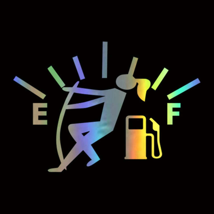 Female Pull Fuel Tank Pointer To Full Hellaflush Reflective Vinyl Car Sticker (Colour)