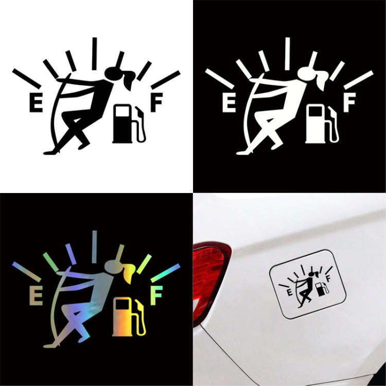 Female Pull Fuel Tank Pointer To Full Hellaflush Reflective Vinyl Car Sticker (Black)
