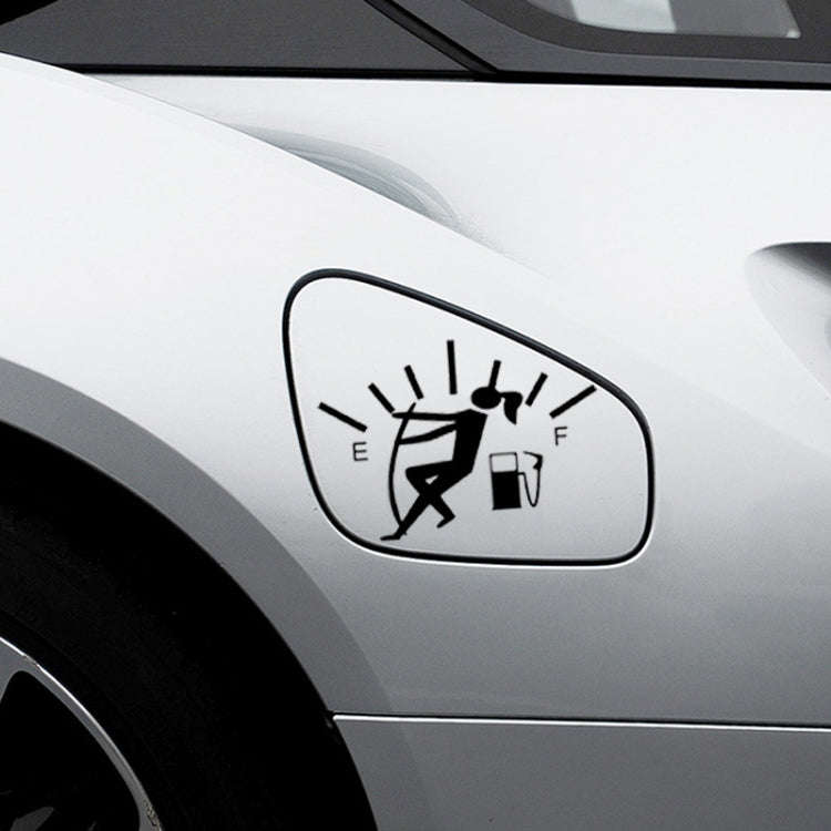 Female Pull Fuel Tank Pointer To Full Hellaflush Reflective Vinyl Car Sticker (Black)