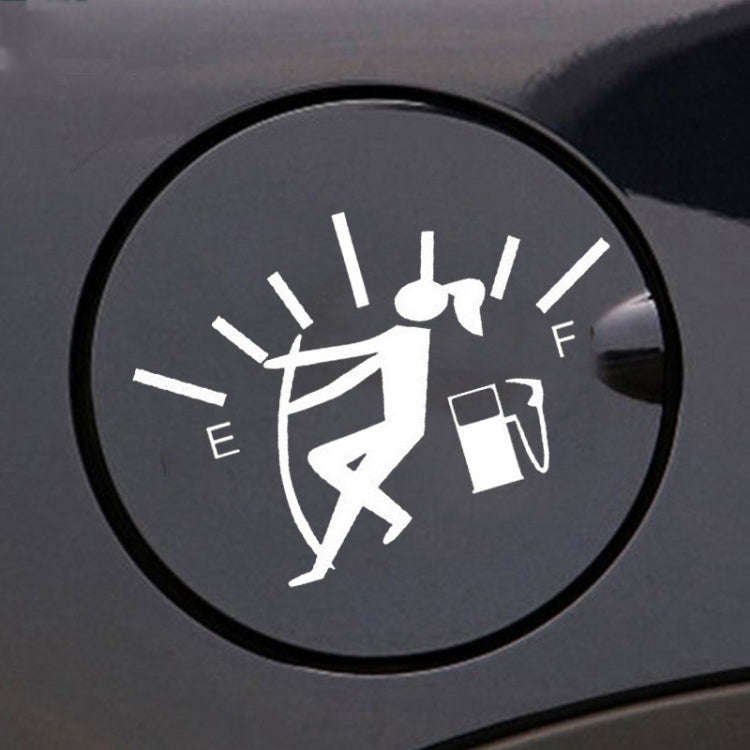 Female Pull Fuel Tank Pointer To Full Hellaflush Reflective Vinyl Car Sticker (Black)