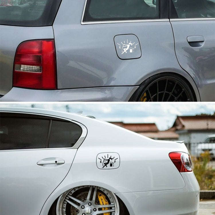 Female Pull Fuel Tank Pointer To Full Hellaflush Reflective Vinyl Car Sticker (Black)