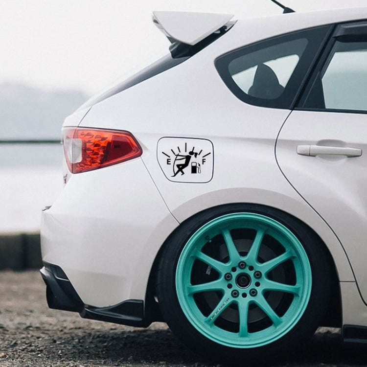 Female Pull Fuel Tank Pointer To Full Hellaflush Reflective Vinyl Car Sticker (Black)
