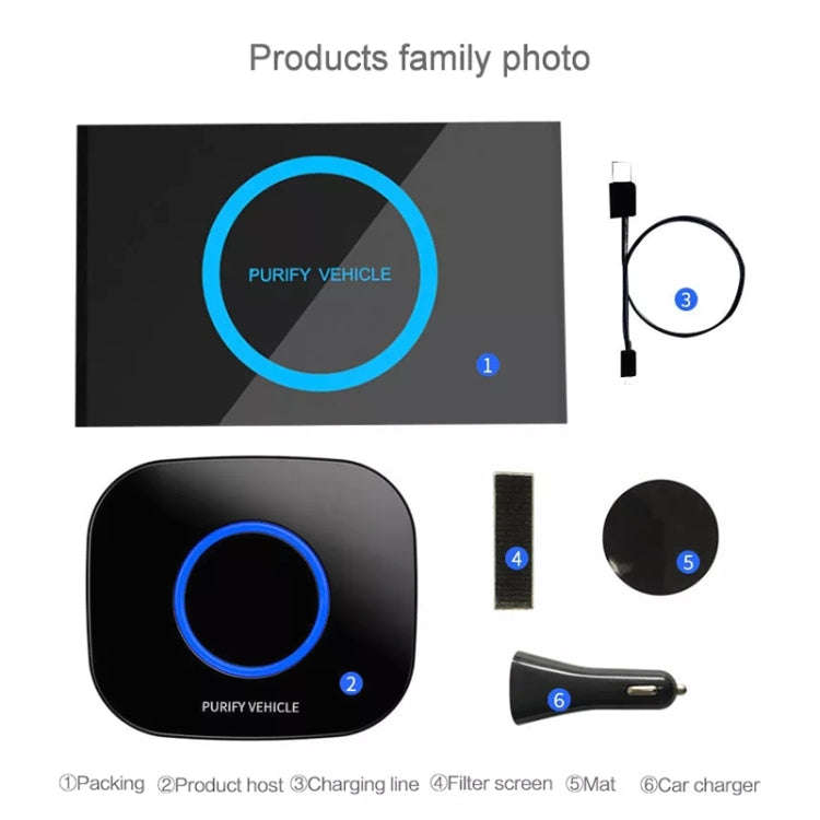 MC-CZ00 Car Negative Ion Smart USB Air Purifier(Black)