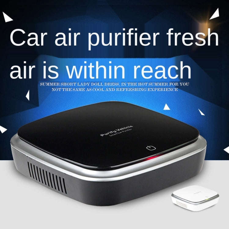 Car Solar Energy Negative Ion Smart USB Air Purifier (Black)