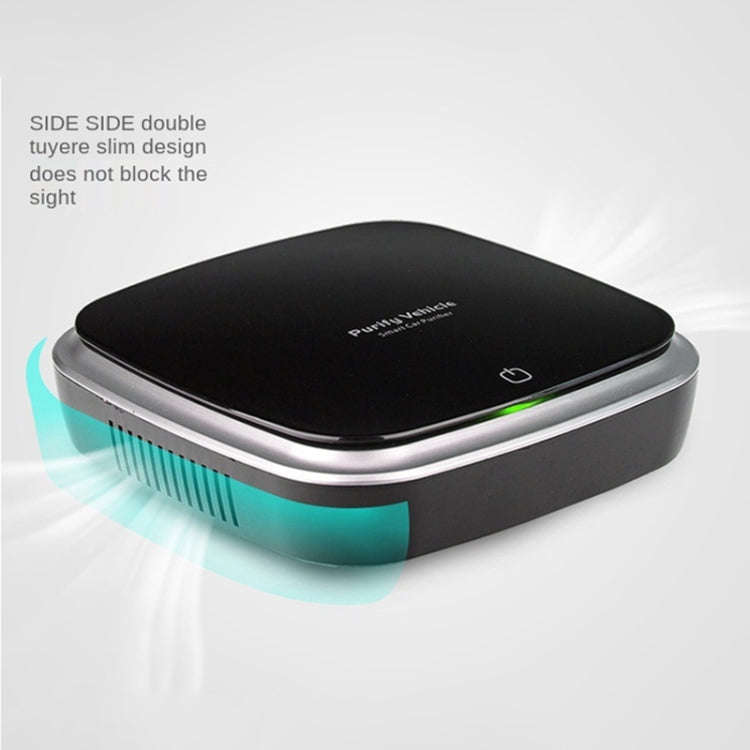 Car Solar Energy Negative Ion Smart USB Air Purifier (Black)