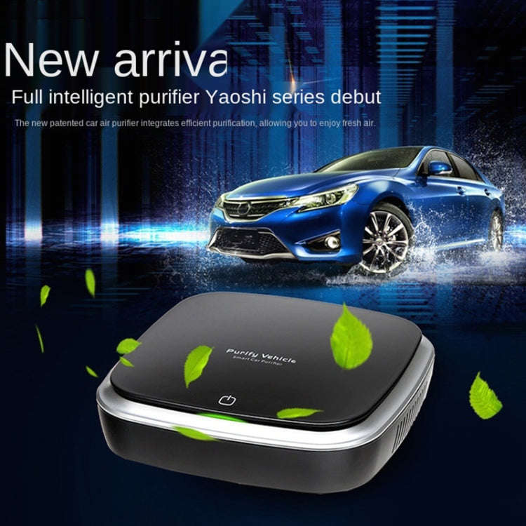 Car Solar Energy Negative Ion Smart USB Air Purifier (Black)
