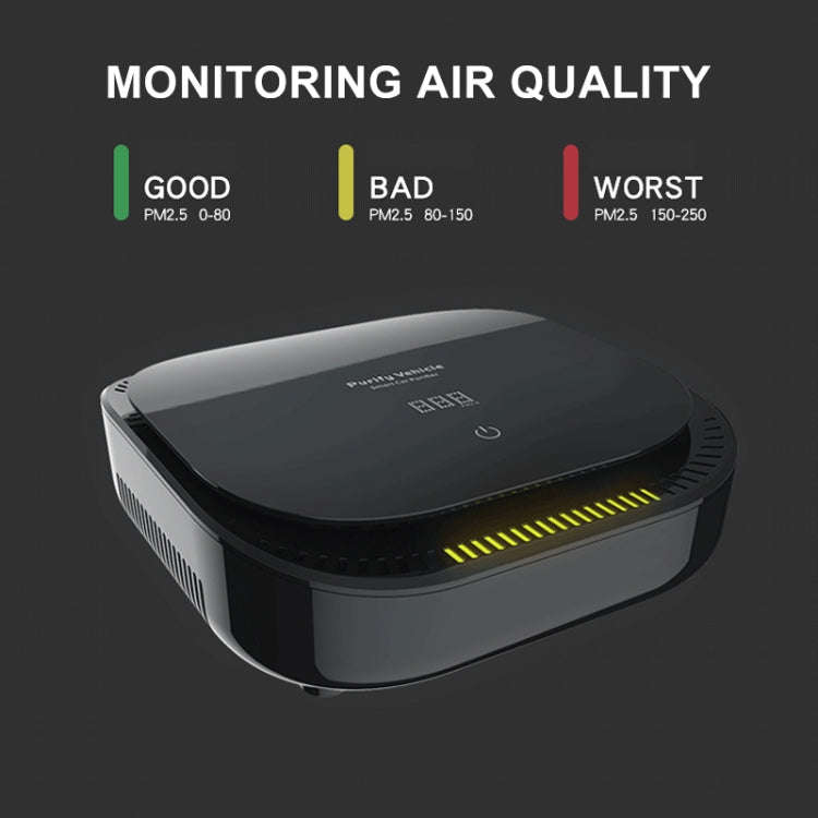 XJ-008 Car Negative Ion USB Air Purifier, Smart Version (Black)