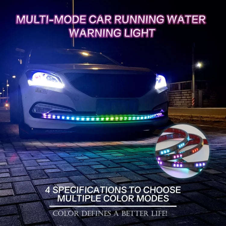Z06-60CM 60cm DC12V-24V Car Front Grille LED RGB Daytime Running Lights Strip Colorful Lamp