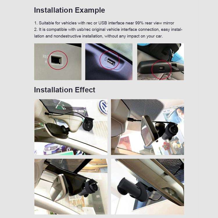 Car WiFi Single Camera Hidden 360 Degree Rotation Car Driving Recorder