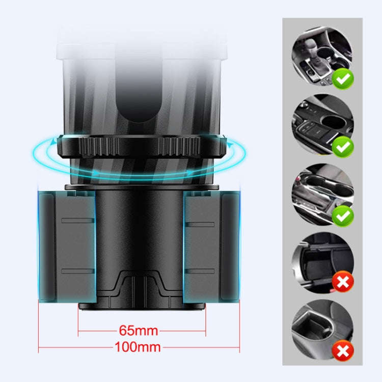 Car Multifunctional Retractable Rotating Water Cup Holder with Compass