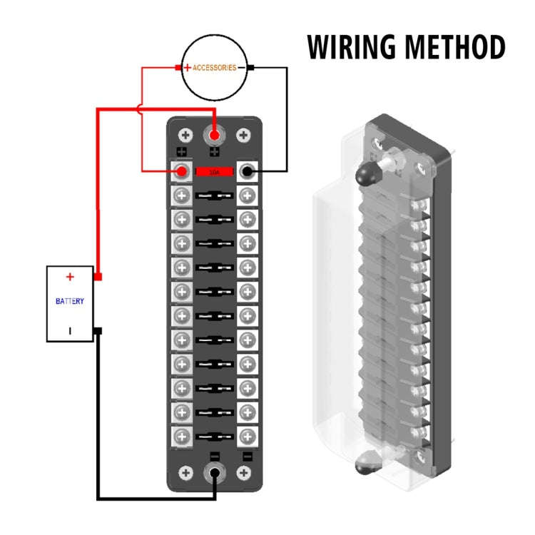 CS-978A2 FB1902 1 In 12 Out Independent Positive Negative Fuse Box without Fuse Piece for Auto Ca...