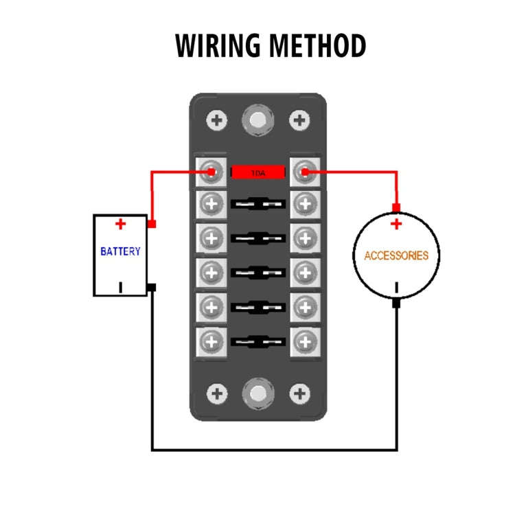 CS-979A1 FB1903 1 In 1 Out 6 Ways No Distinction Positive Negative Fuse Box without Fuse for Auto...