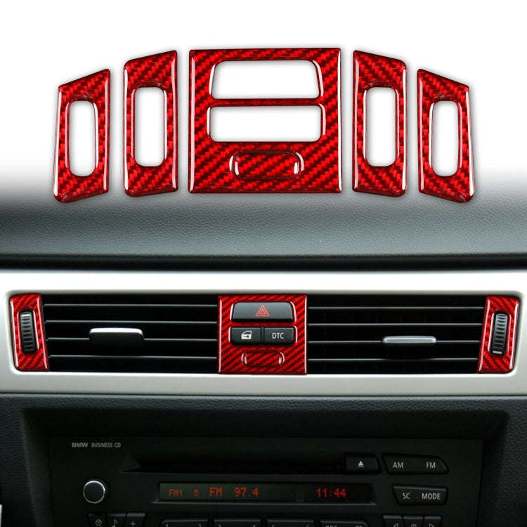 5 PCS Set for BMW 3 Series E90 High Matching Carbon Fiber Car Air Outlet Decorative Sticker,Left ...