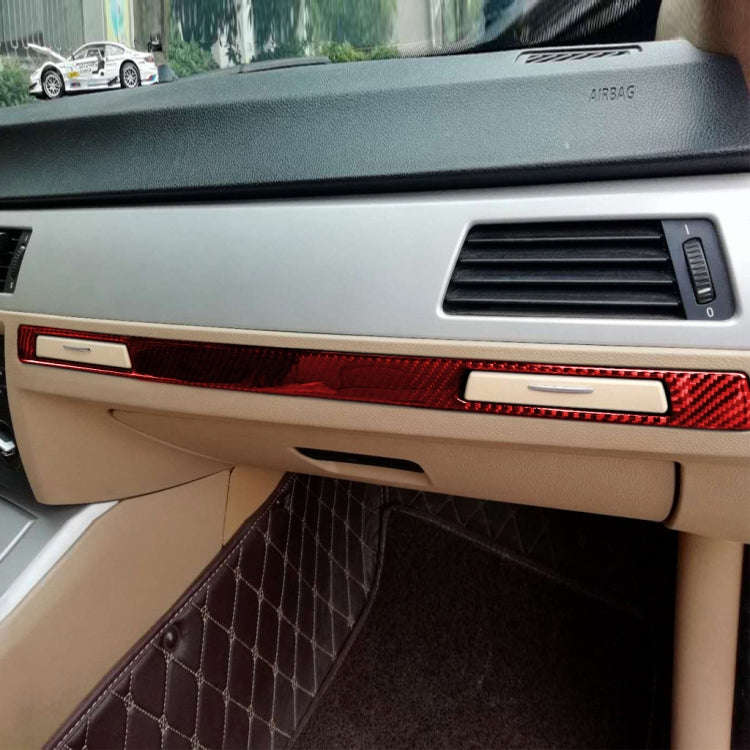 For BMW 3 Series E90 CarBon Fiber Car Water Cup Strip Decorative Sticker,Left Drive(Red)