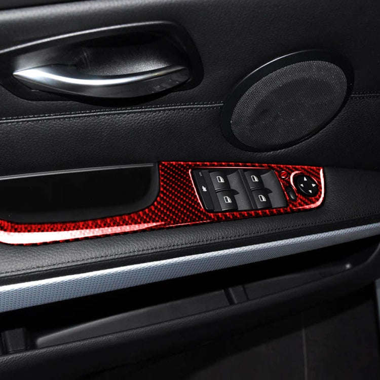5 PCS Set For BMW 3 Series E90 Carbon Fiber Car Left Drive Window Lift Panel Decorative Sticker, ...