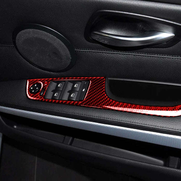 5 PCS Set For BMW 3 Series E90 Carbon Fiber Car Right Drive Window Lift Panel Decorative Sticker,...