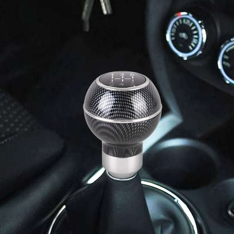 Universal Car Carbon Fiber Texture Metal Gear Shift Knob (Silver)