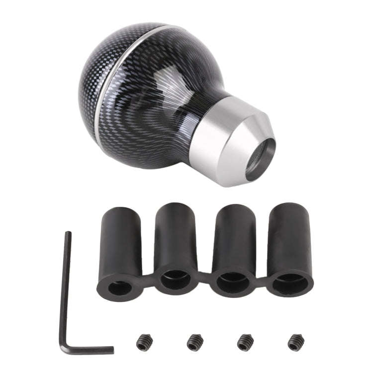 Universal Car Carbon Fiber Texture Metal Gear Shift Knob (Silver)