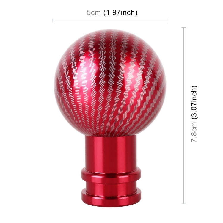Universal Car Carbon Fiber Texture Metal Gear Shift Knob (Red)
