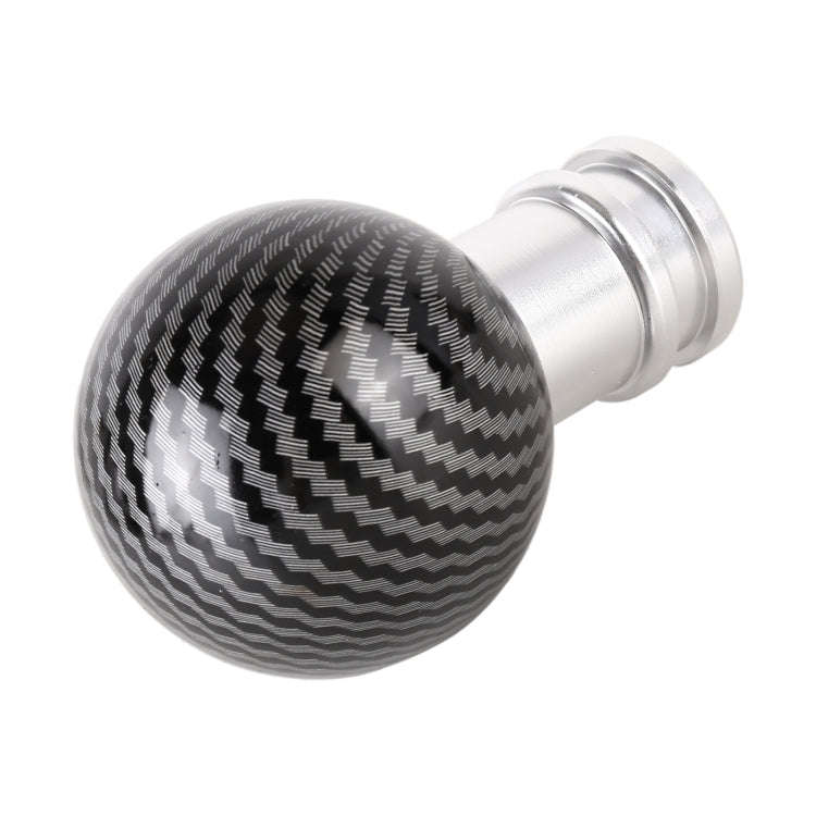 Universal Car Carbon Fiber Texture Metal Gear Shift Knob (Silver Black)