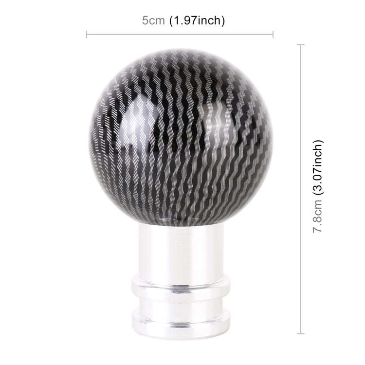 Universal Car Carbon Fiber Texture Metal Gear Shift Knob (Silver Black)