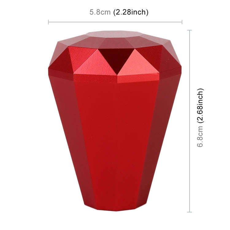 Universal Car Diamond Shape Metal Gear Shift Knob (Red)