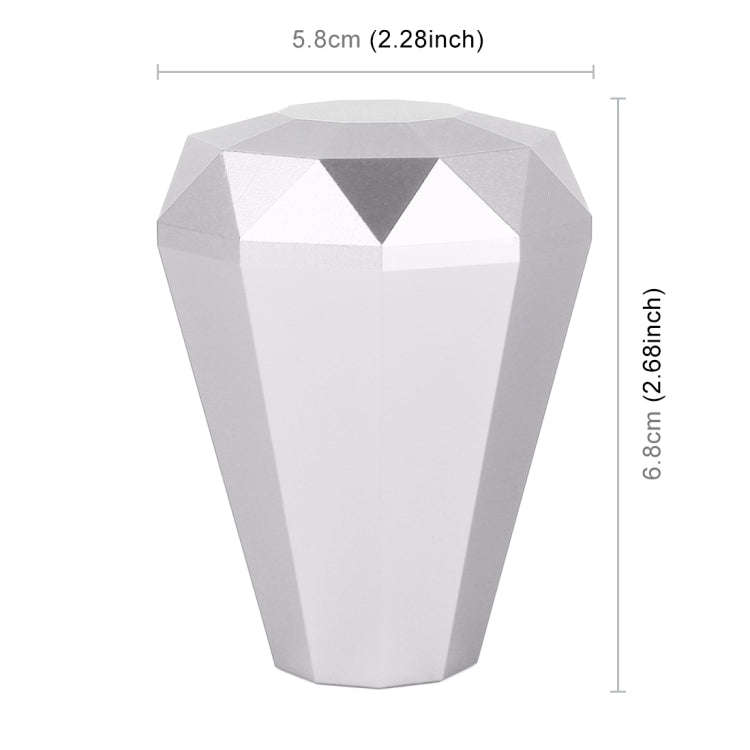 Universal Car Diamond Shape Metal Gear Shift Knob (Silver)