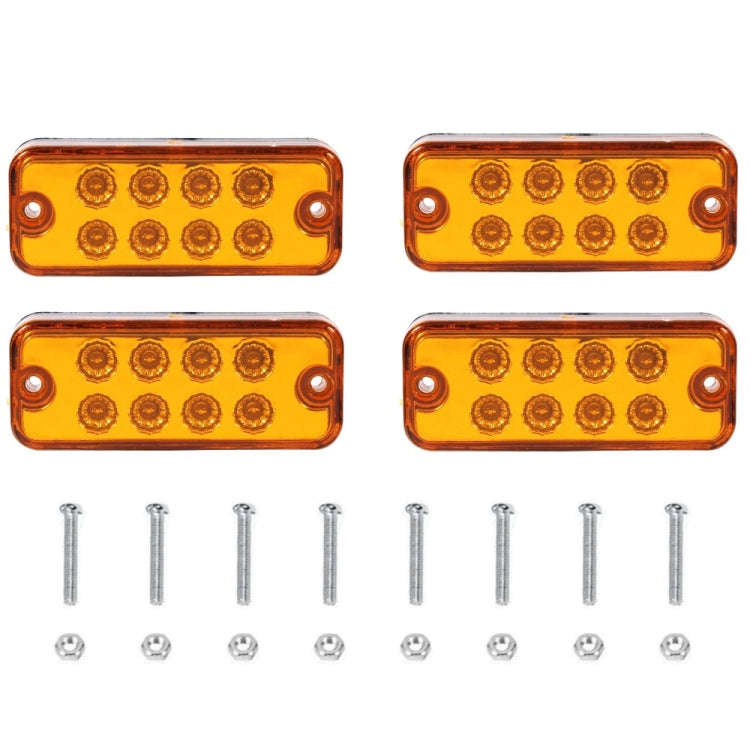4 PCS 10-30V 8LED Car Tail Light Side Lamp (Yellow Light)