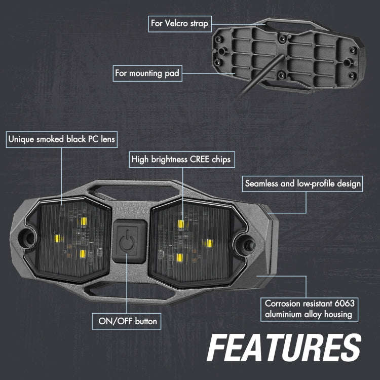 For UTV ATV Polaris RZR Golf Cart Motorcycle LED Guard Bar Light