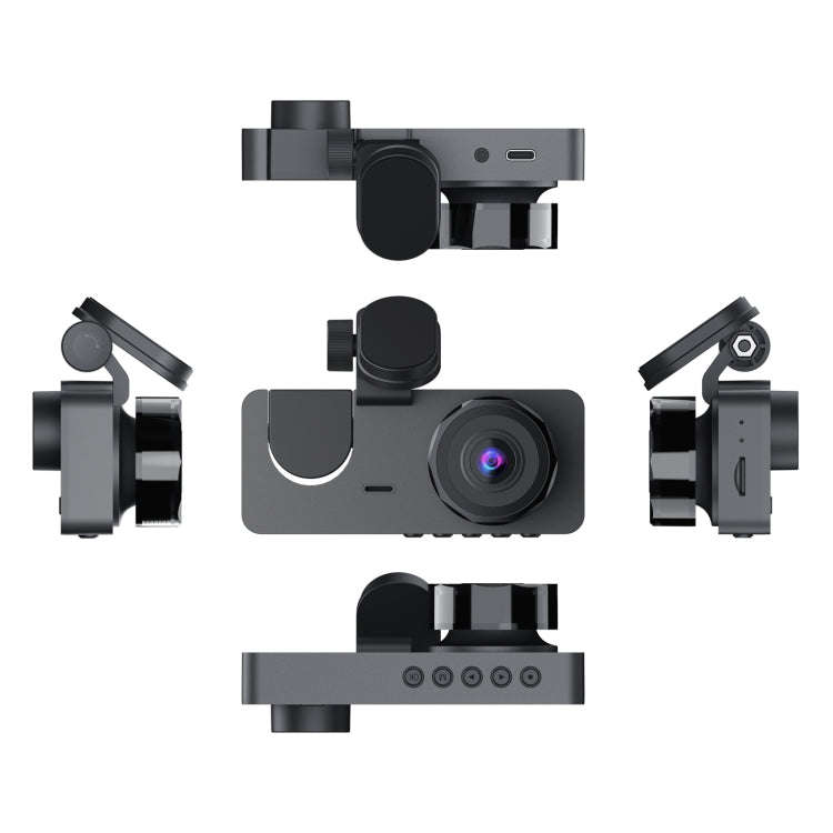 A2 Triple Lens Car Dash Camera Driving Recorder(Black)