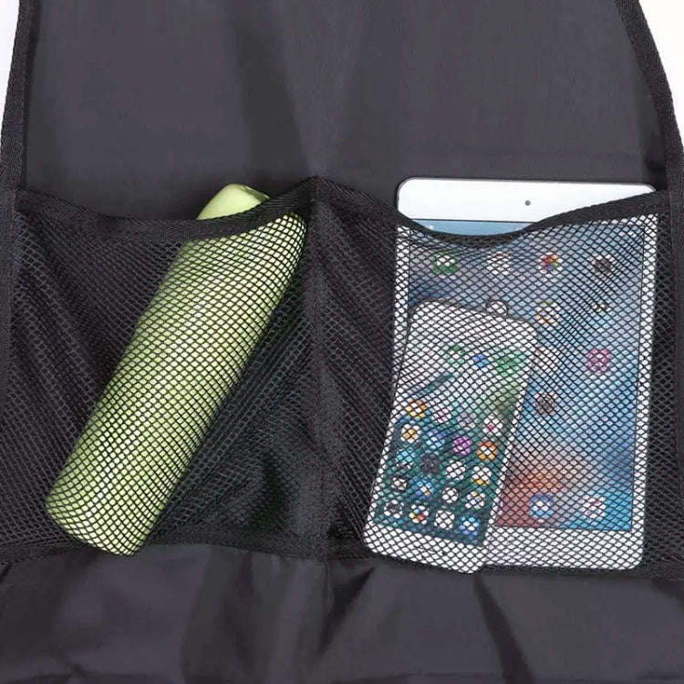 2pcs Car Rear Seat Protection Children Anti-kick Pad with Storage Bags Seat Back Anti-dirty Pad