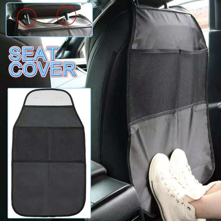 2pcs Car Rear Seat Protection Children Anti-kick Pad with Storage Bags Seat Back Anti-dirty Pad