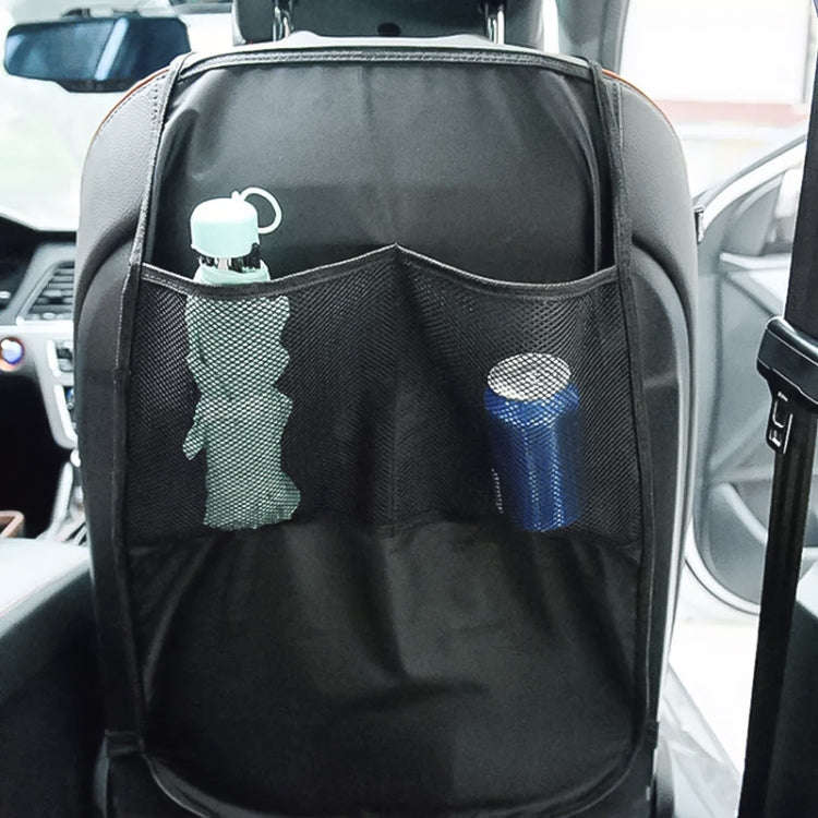 2pcs Car Rear Seat Protection Children Anti-kick Pad with Storage Bags Seat Back Anti-dirty Pad