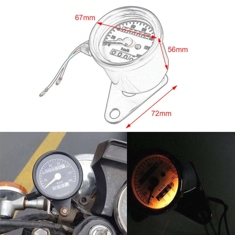 Motorcycle Retro Modified Odometer Speedometer Kilometer (Black)