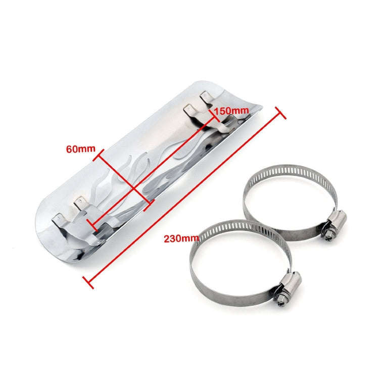 Motorcycle Modification Accessories Universal Retro Exhaust Pipe Heat Shield (Silver)