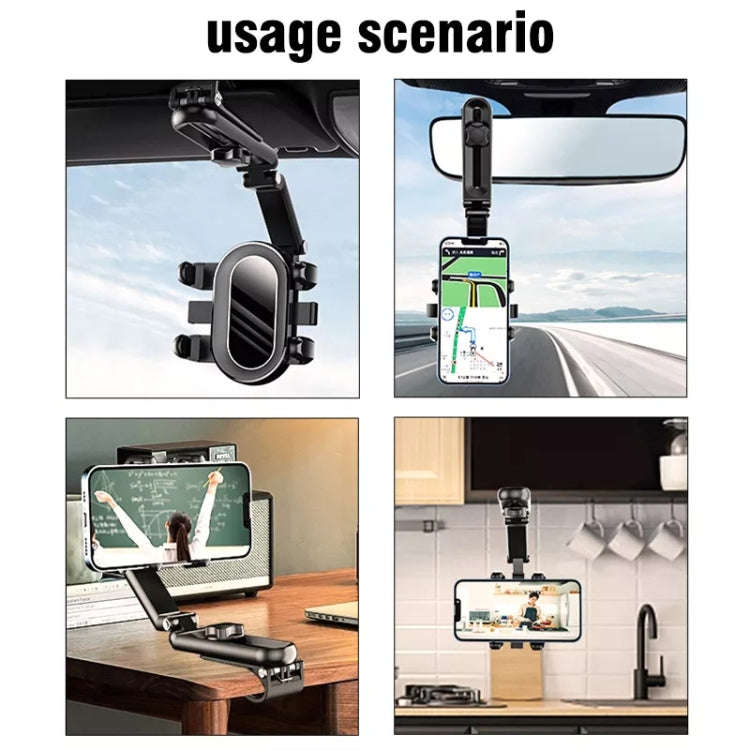 Multifunctional Car Sun Visor Rear Seat Mobile Phone Holder (Black)