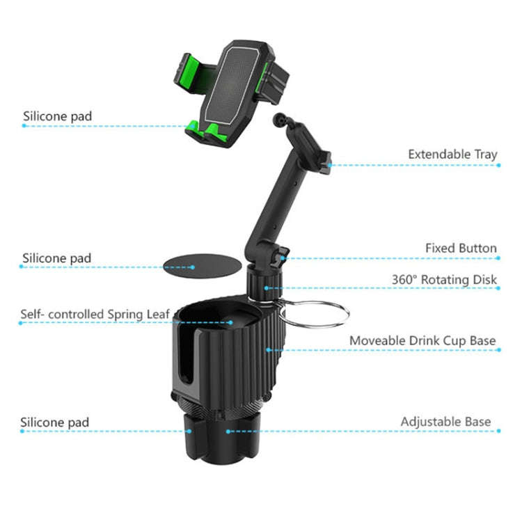 Car Beverage Rack Water Cup Mobile Phone Holder, Green