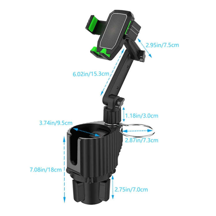 Car Beverage Rack Water Cup Mobile Phone Holder, Green