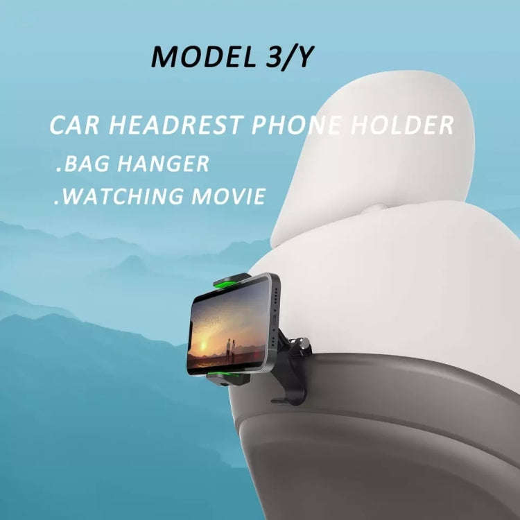 Multifunctional Car Sun Visor Rear Seat Mobile Phone Holder (Grey)