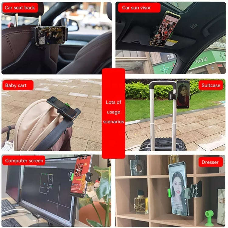 Multifunctional Car Sun Visor Rear Seat Mobile Phone Holder (Green)
