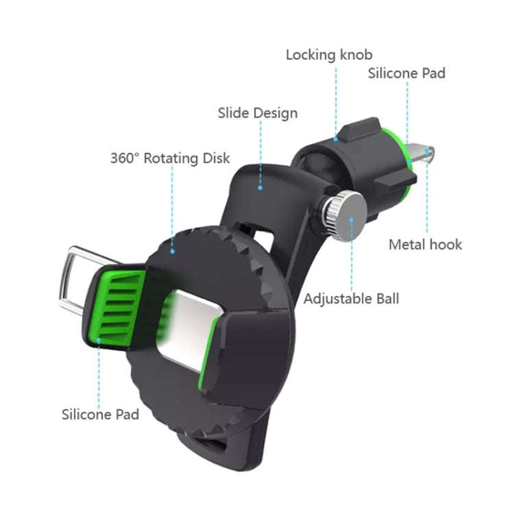 Multifunctional Car Air Conditioner Air Outlet Phone Holder (Black)