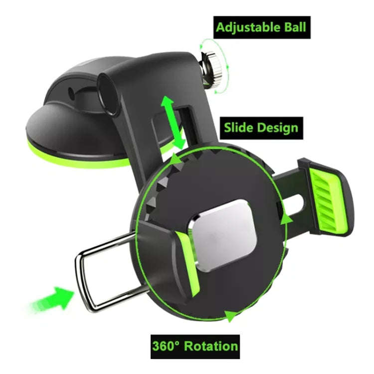 Multifunctional Car Center Console Dashboard Suction Cup Phone Holder (Green)