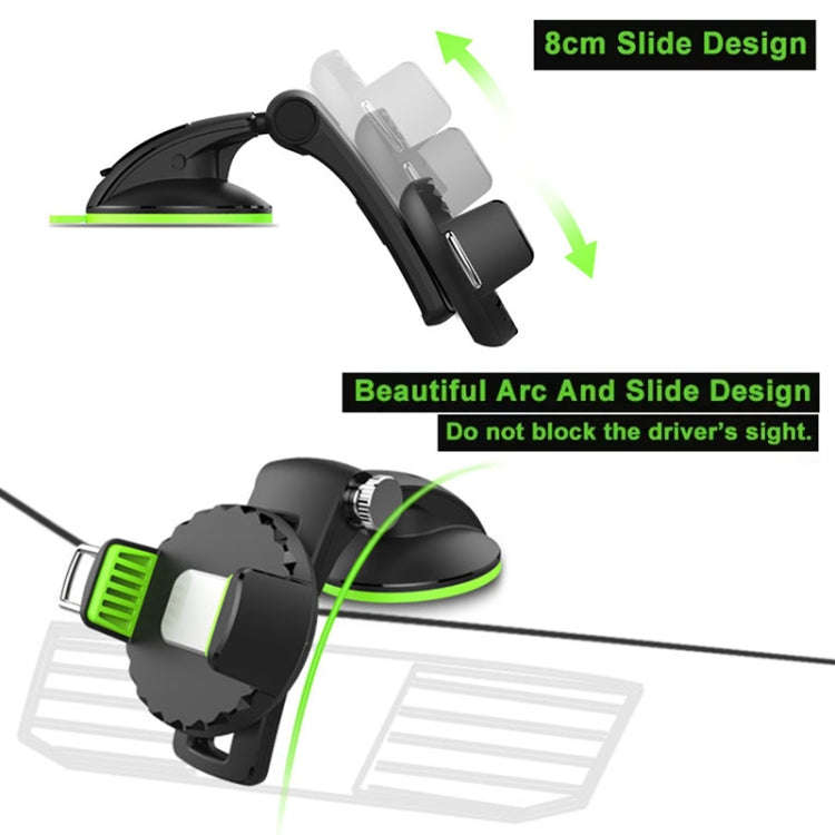 Multifunctional Car Center Console Dashboard Suction Cup Phone Holder (Black)