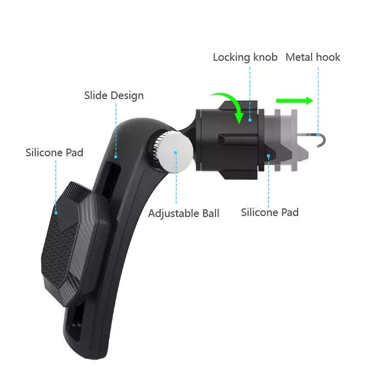 Multifunctional Car Air Conditioner Air Outlet Magnetic Phone Holder (Black)
