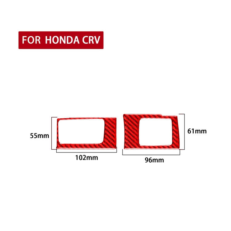 2 PCS Set for Honda CRV 2007-2011 Carbon Fiber Car Central Control Card Box Panel Decorative Stic...