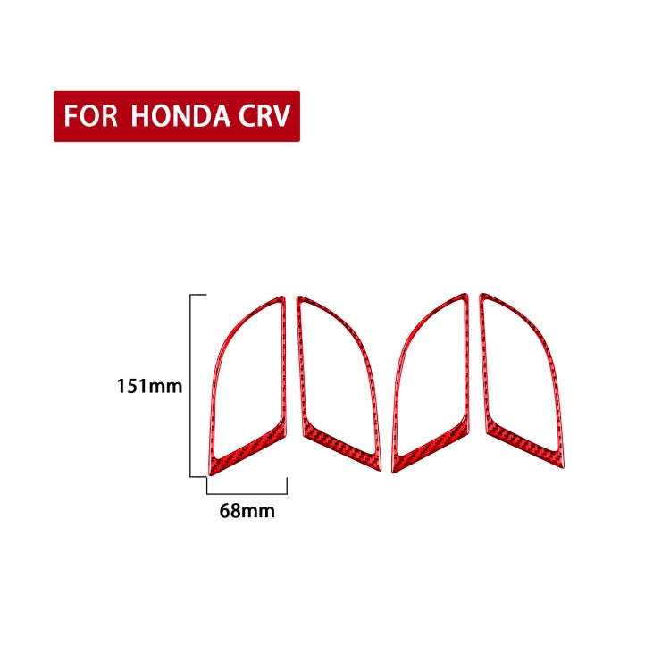 4 PCS Set for Honda CRV 2007-2011 Carbon Fiber Car Inner Handle Frame Decorative Sticker,Left and...