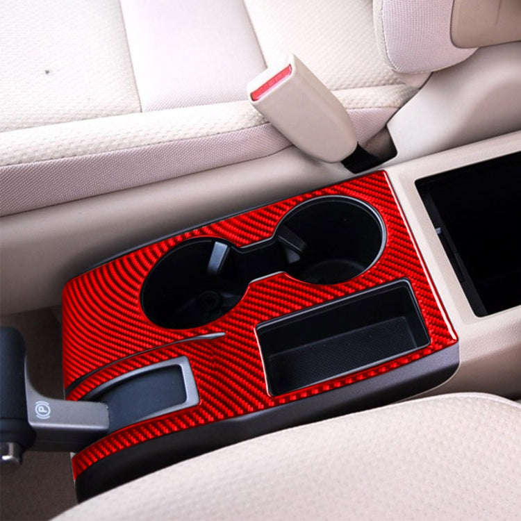 For Honda CRV 2007-2011 Carbon Fiber Car Water Cup Holder Panel Decorative Sticker, Left Drive (Red)