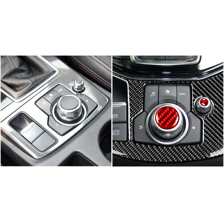 Car Carbon Fiber Multimedia Buttons Decorative Sticker for Mazda 3 / 6 / CX-9 / CX-5, Left and Ri...