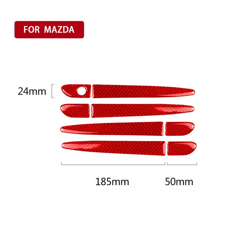 Car Carbon Fiber without Hole Outside Door Handle Decorative Sticker for Mazda CX-5 2017-2018, Ri...