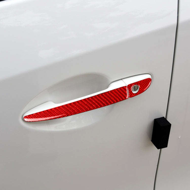 Car Carbon Fiber without Hole Outside Door Handle Decorative Sticker for Mazda CX-5 2017-2018, Le...